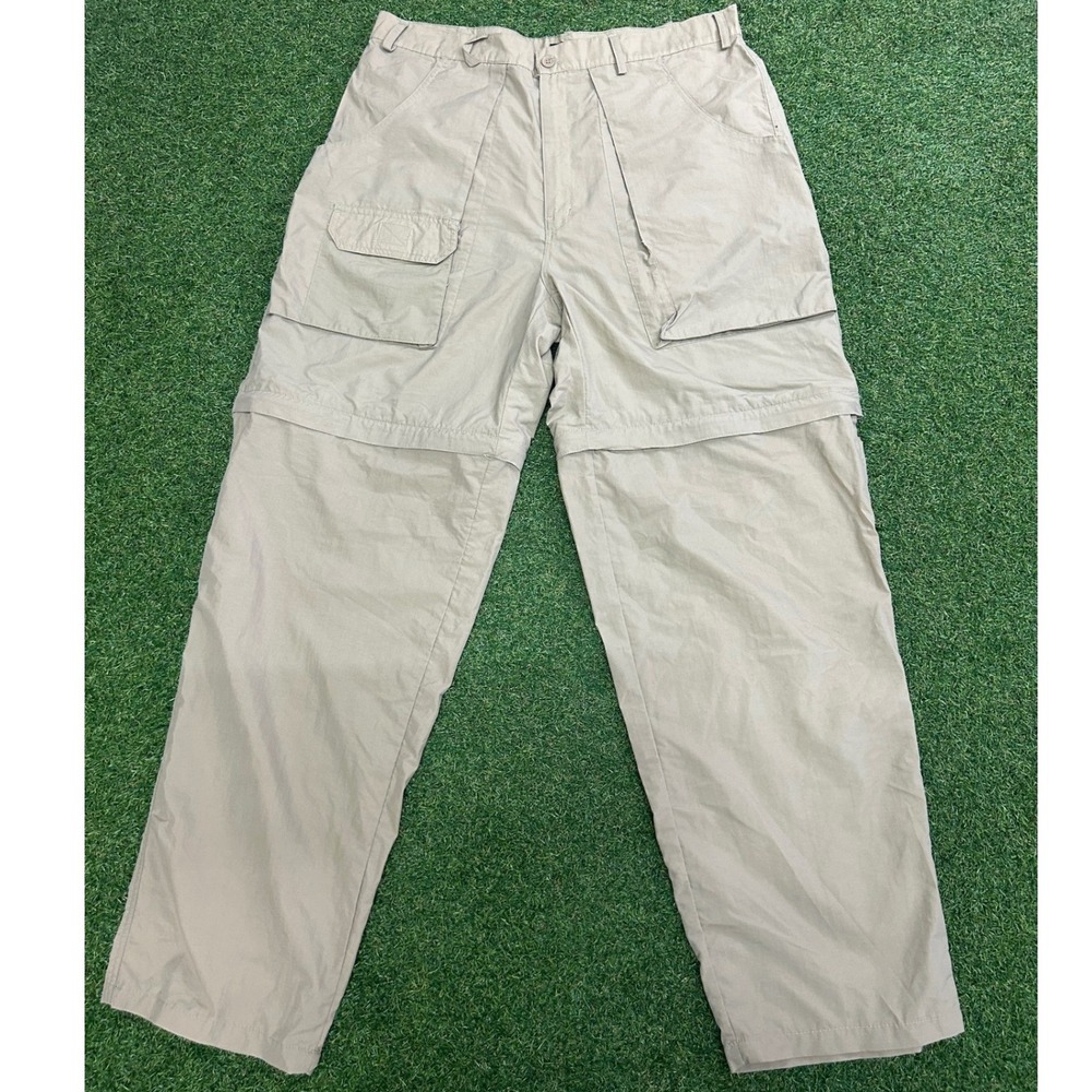 Guide Gear Convertible Cargo Hiking Pants Mens 32 Khaki Tan Zip Off Shorts